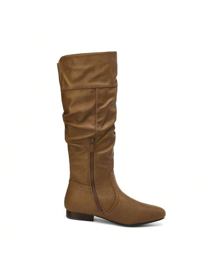 Women's  Black Knee High Pull On Winter Weather Black Boots Elegant & Fashionable Classic Slouchy Warm Gift  Boots Mensa