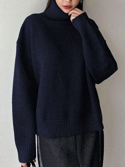 Lofoten Oversized Turtleneck Drop Shoulder Knit Sweater