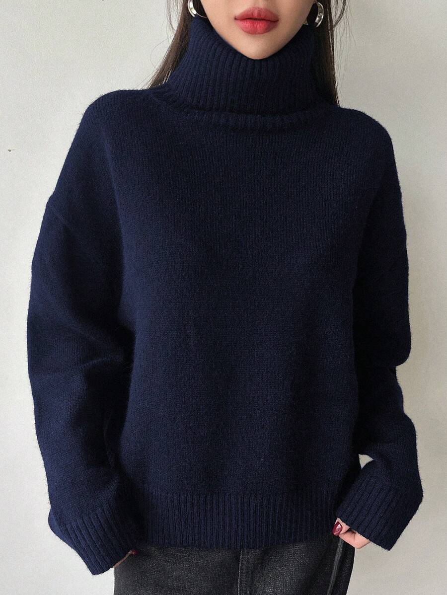 Lofoten Oversized Turtleneck Drop Shoulder Knit Sweater