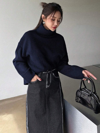 Lofoten Oversized Turtleneck Drop Shoulder Knit Sweater