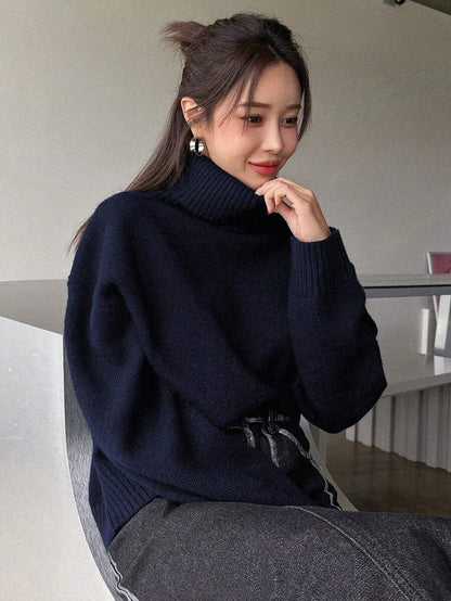 Lofoten Oversized Turtleneck Drop Shoulder Knit Sweater