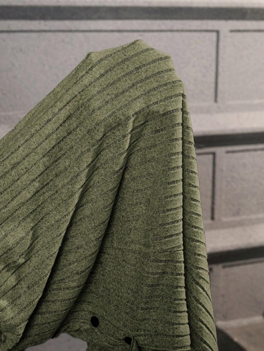 Honfleur High Waist Ribbed Knit Long Skirt with Split Hem