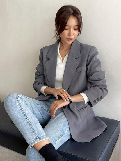 Pimlico Oversized Single Button Notch Lapel Blazer