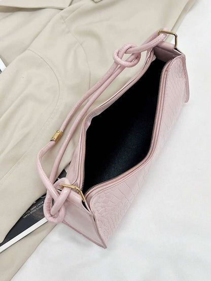 Women's Curved Shoulder Bag, Small Faux Leather Underarm Purse for Everyday and Evening
