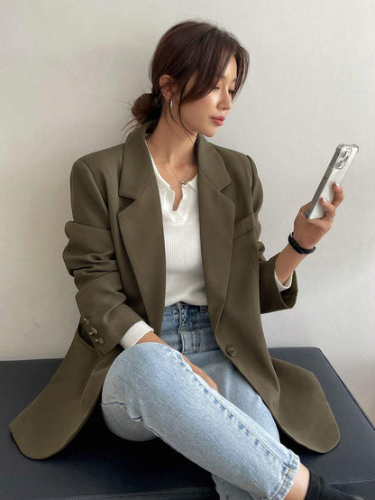 Pimlico Oversized Single Button Notch Lapel Blazer