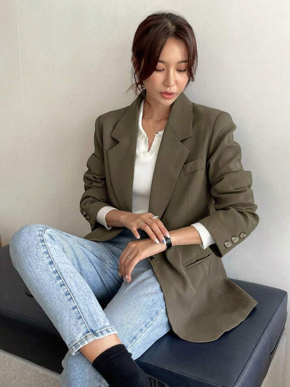 Pimlico Oversized Single Button Notch Lapel Blazer