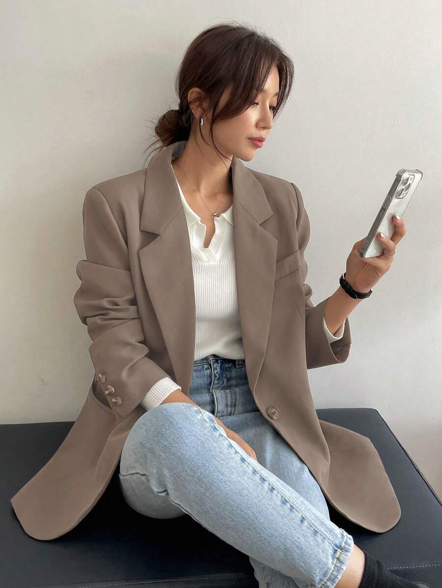 Pimlico Oversized Single Button Notch Lapel Blazer