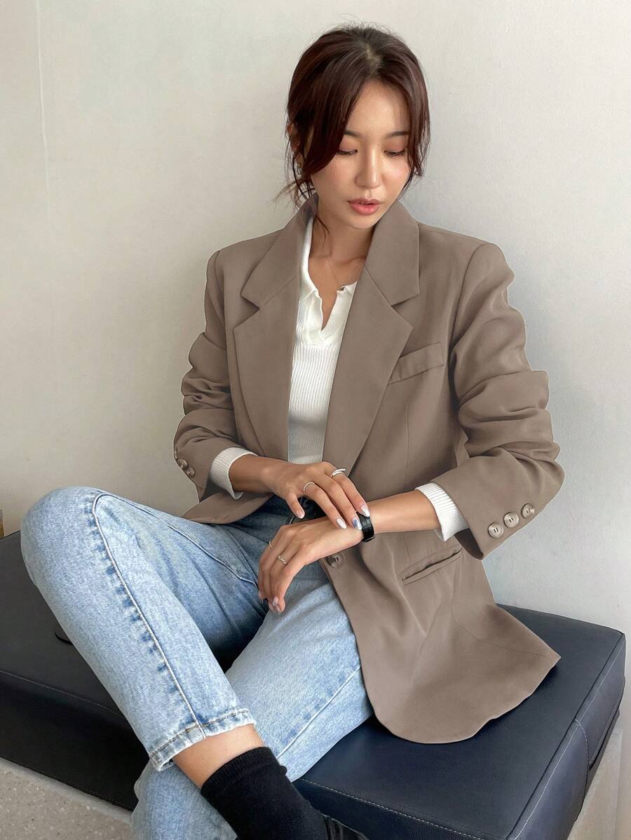 Pimlico Oversized Single Button Notch Lapel Blazer