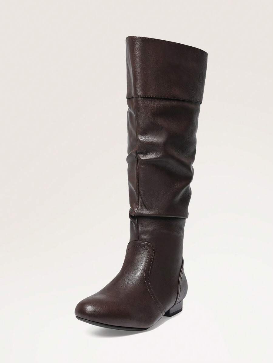 Women's  Black Knee High Pull On Winter Weather Black Boots Elegant & Fashionable Classic Slouchy Warm Gift  Boots Mensa