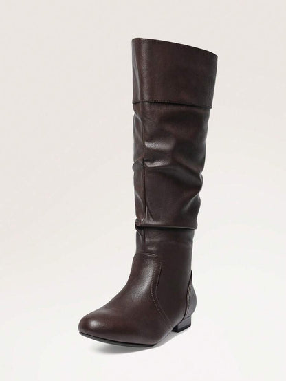 Women's  Black Knee High Pull On Winter Weather Black Boots Elegant & Fashionable Classic Slouchy Warm Gift  Boots Mensa