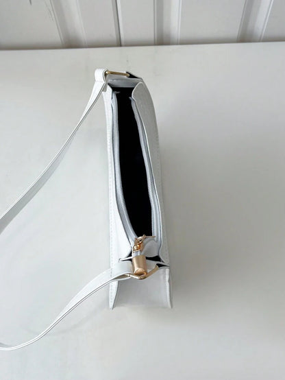 Women's Curved Shoulder Bag, Small Faux Leather Underarm Purse for Everyday and Evening