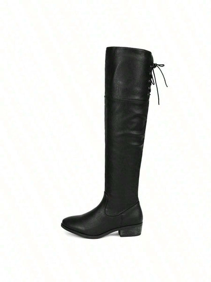 Women's Over The Knee High Low Block Heel Riding Boots Autumn & Winter Fashionable Comfortable Boots Mensa