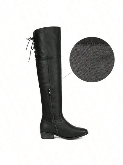 Women's Over The Knee High Low Block Heel Riding Boots Autumn & Winter Fashionable Comfortable Boots Mensa