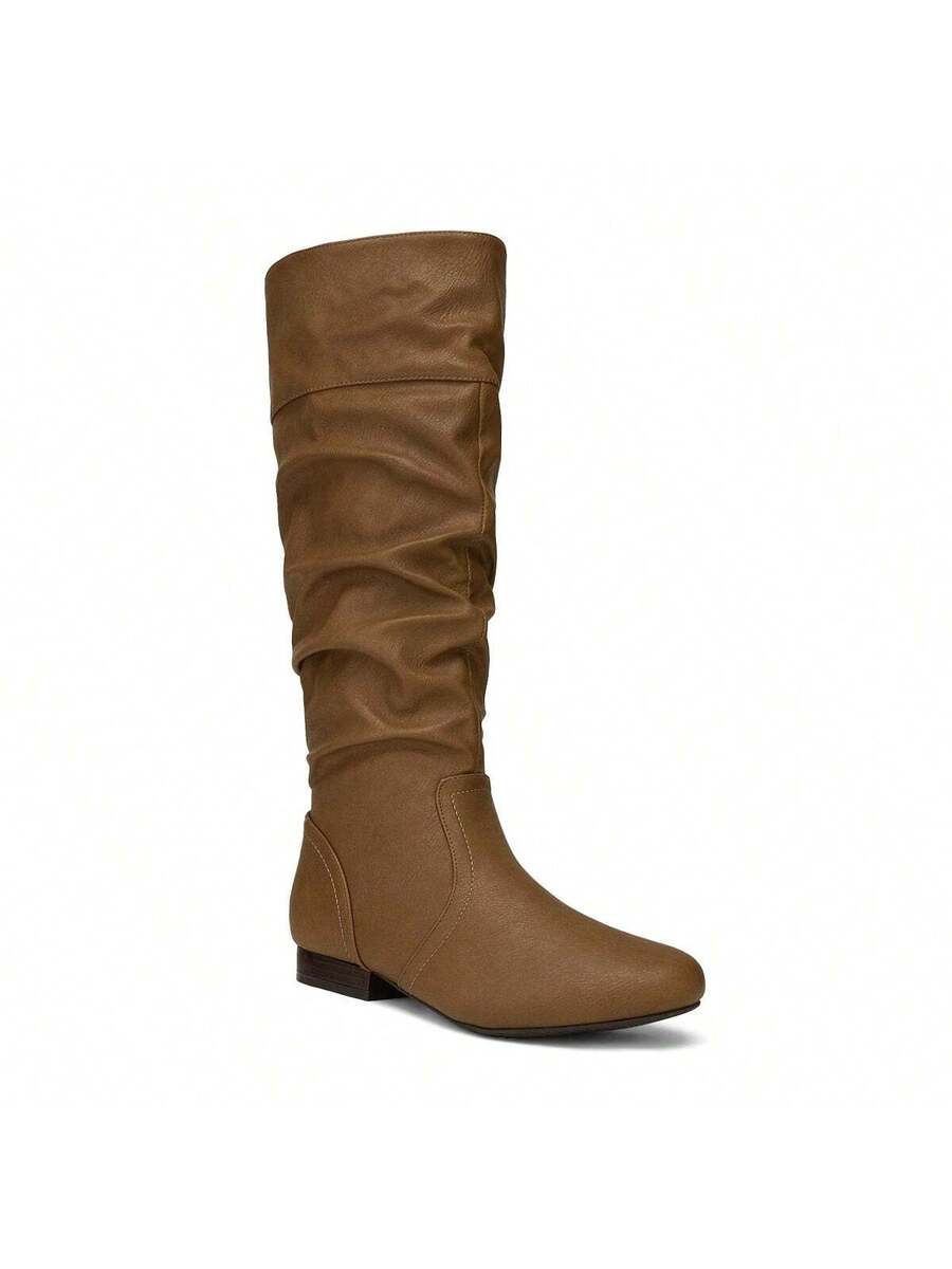 Women's  Black Knee High Pull On Winter Weather Black Boots Elegant & Fashionable Classic Slouchy Warm Gift  Boots Mensa