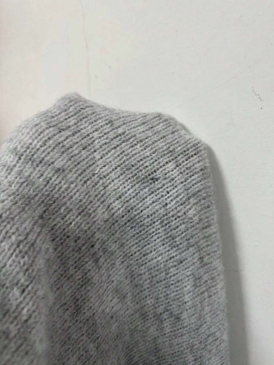 Viola Relaxed Mock Neck Sweater with Drop Shoulders - Light Grey