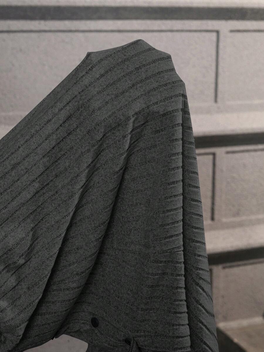 Honfleur High Waist Ribbed Knit Long Skirt with Split Hem