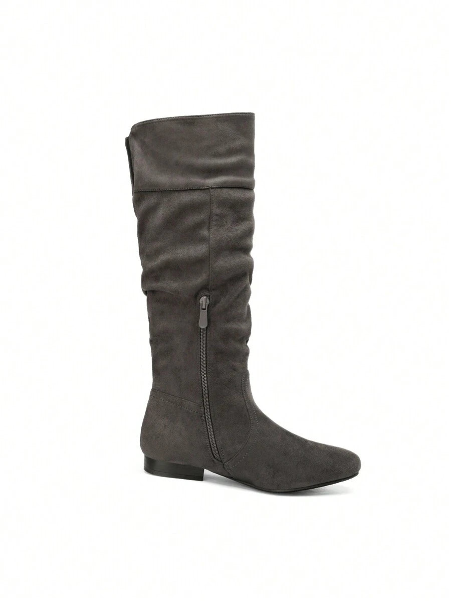 Women's  Black Knee High Pull On Winter Weather Black Boots Elegant & Fashionable Classic Slouchy Warm Gift  Boots Mensa