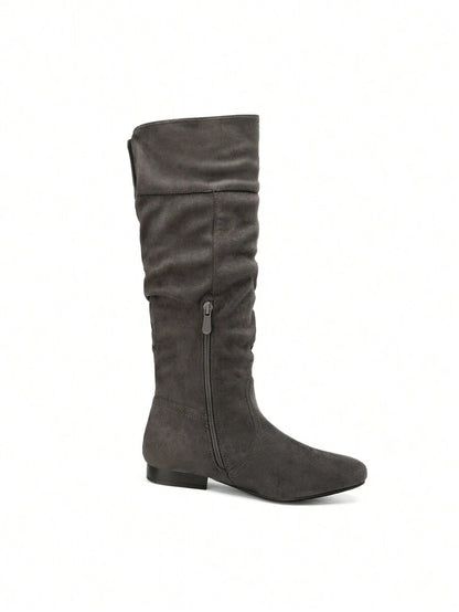 Women's  Black Knee High Pull On Winter Weather Black Boots Elegant & Fashionable Classic Slouchy Warm Gift  Boots Mensa