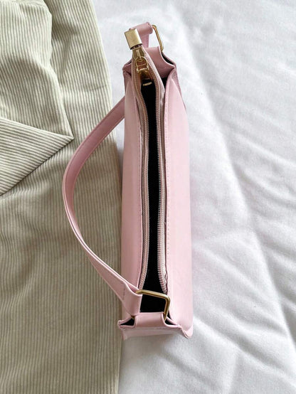 Women's Curved Shoulder Bag, Small Faux Leather Underarm Purse for Everyday and Evening