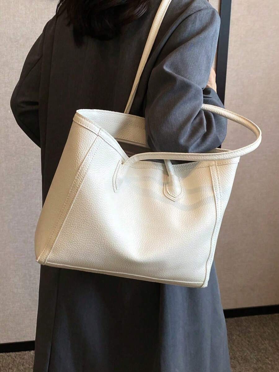 Tartu Large Faux Leather Shoulder Tote Bag