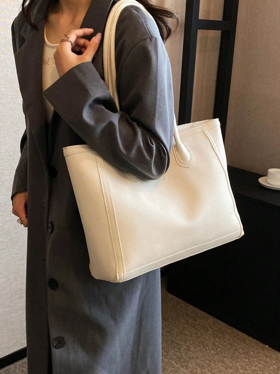 Tartu Large Faux Leather Shoulder Tote Bag
