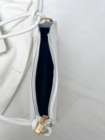 Women's Curved Shoulder Bag, Small Faux Leather Underarm Purse for Everyday and Evening