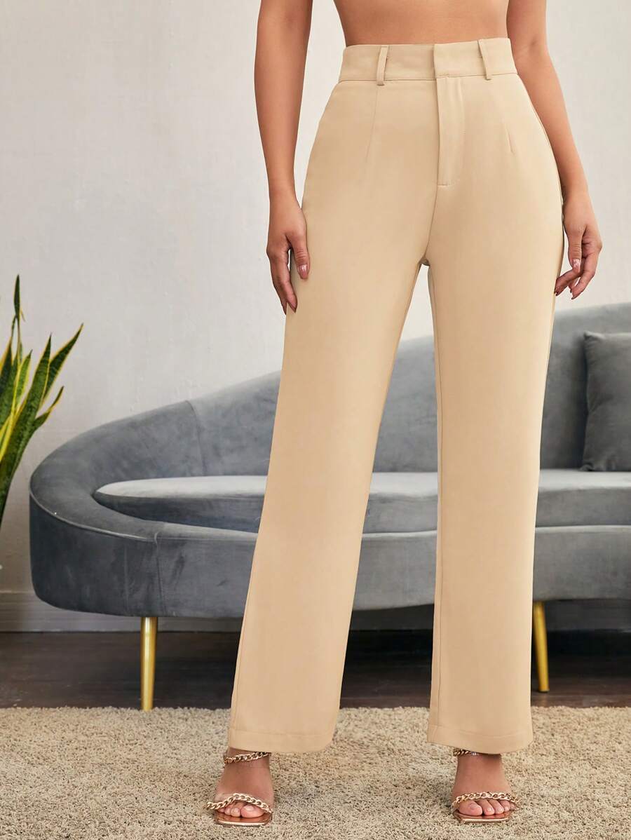 Women's High Waisted Flare Trousers, Tailored Dress Pants for Work Office - Black