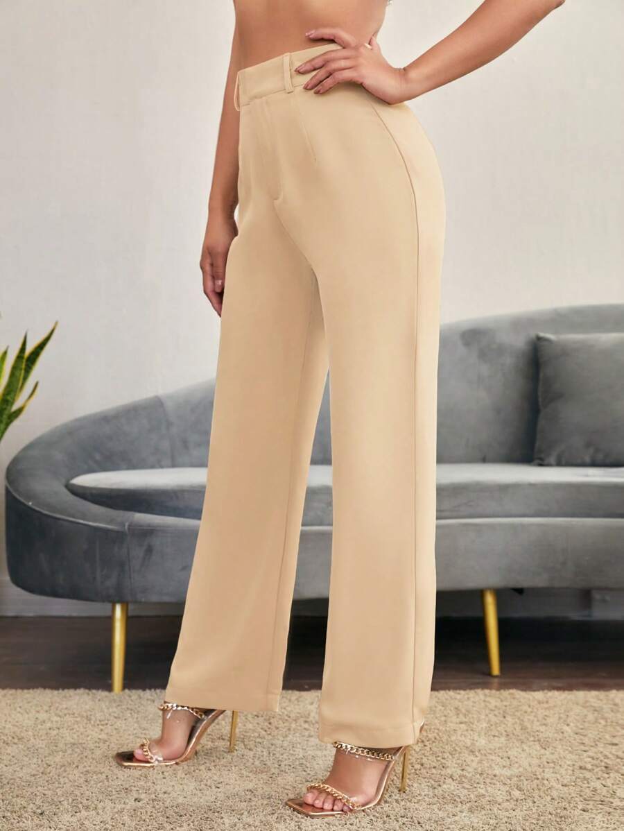 Women's High Waisted Flare Trousers, Tailored Dress Pants for Work Office - Black
