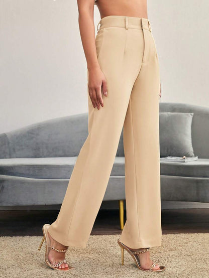 Women's High Waisted Flare Trousers, Tailored Dress Pants for Work Office - Black