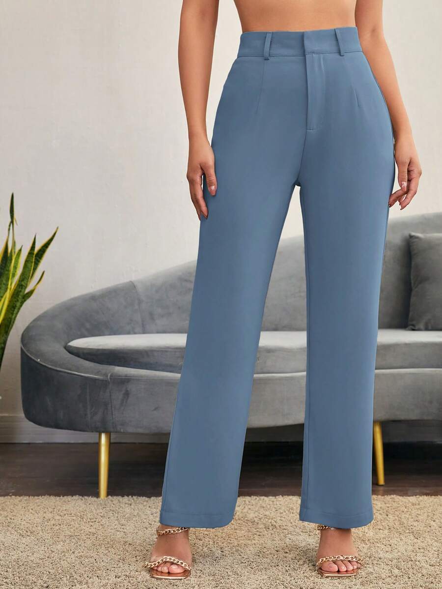 Women's High Waisted Flare Trousers, Tailored Dress Pants for Work Office - Black