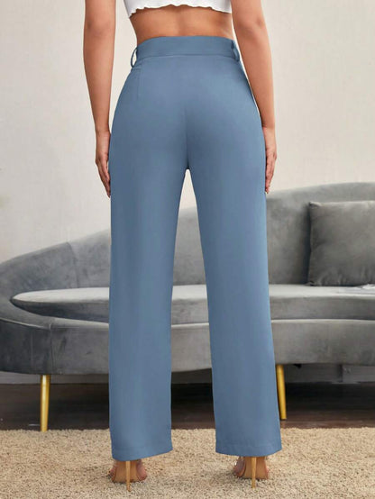Women's High Waisted Flare Trousers, Tailored Dress Pants for Work Office - Black
