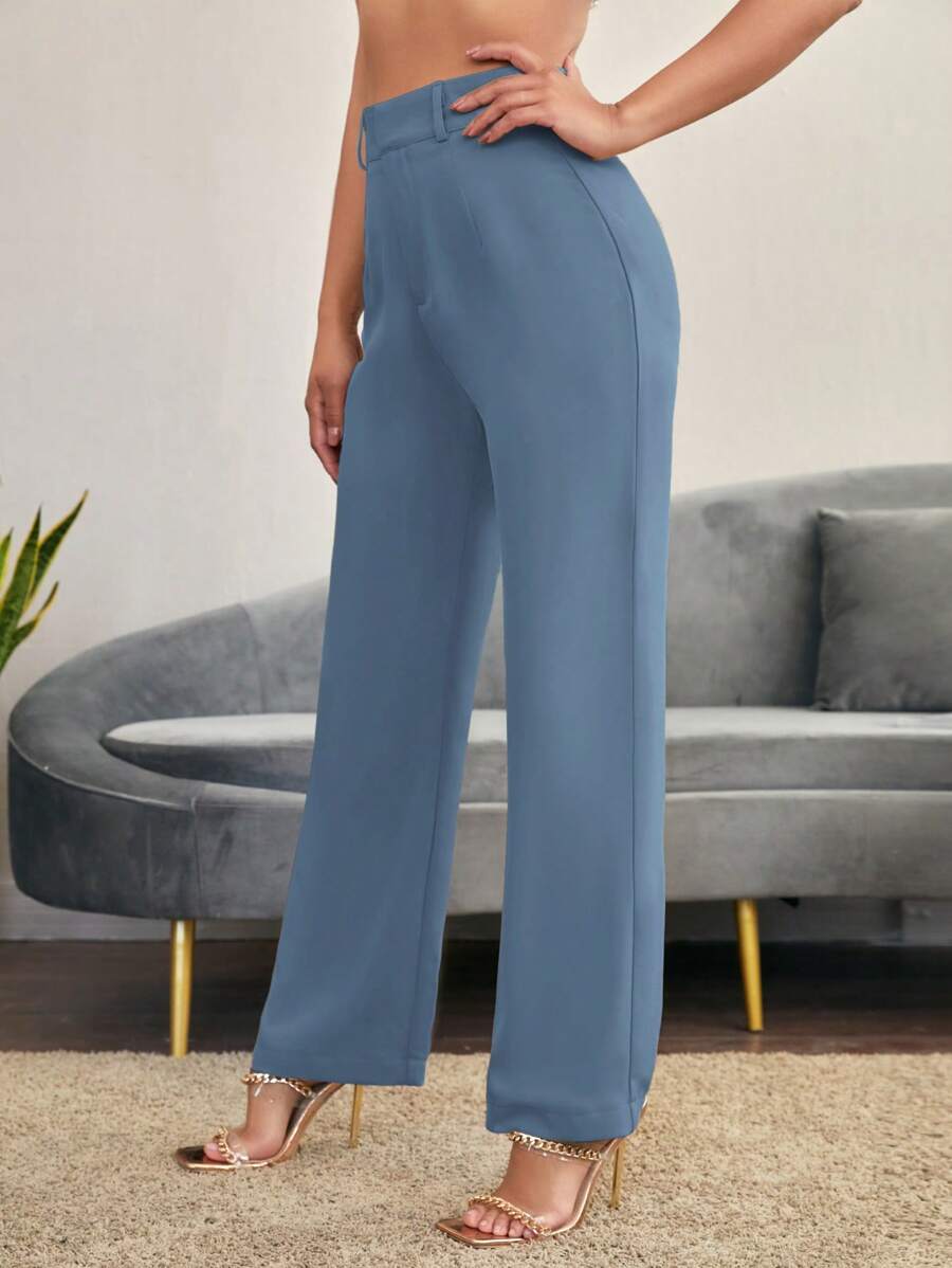 Women's High Waisted Flare Trousers, Tailored Dress Pants for Work Office - Black