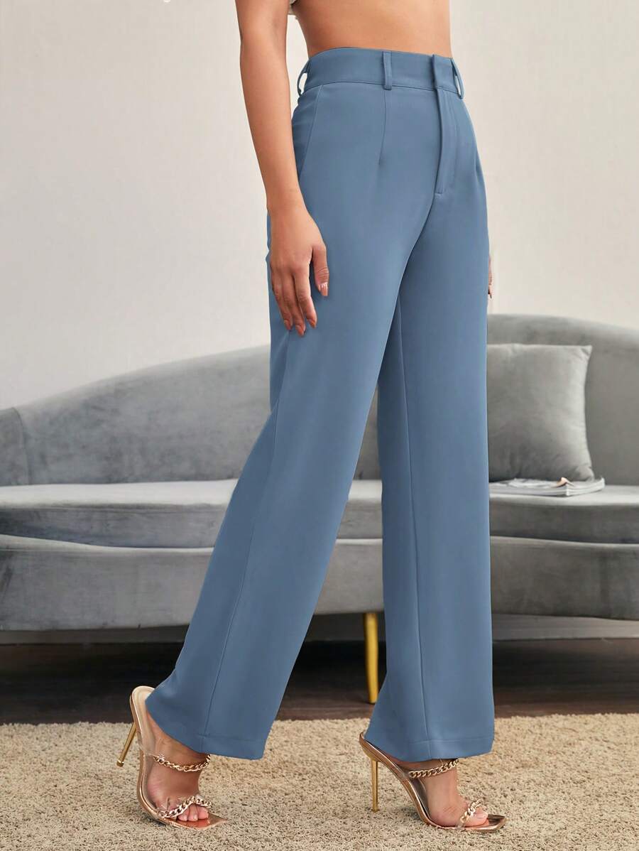 Women's High Waisted Flare Trousers, Tailored Dress Pants for Work Office - Black