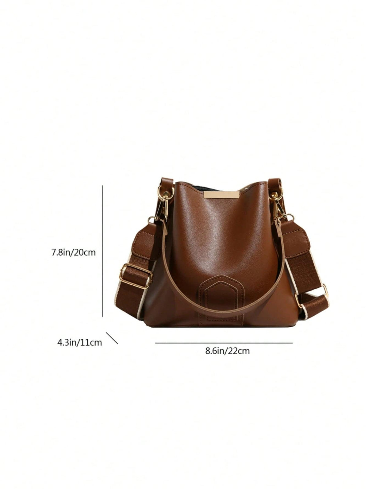 Lausanne Suede Look Bucket Bag with Wide Shoulder Strap