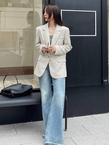 Pimlico Oversized Single Button Notch Lapel Blazer