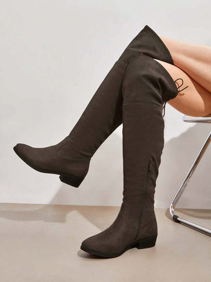 Women's Over The Knee High Low Block Heel Riding Boots Autumn & Winter Fashionable Comfortable Boots Mensa