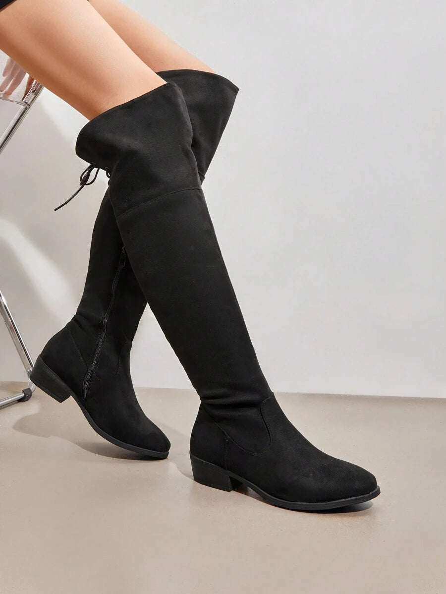 Women's Over The Knee High Low Block Heel Riding Boots Autumn & Winter Fashionable Comfortable Boots Mensa