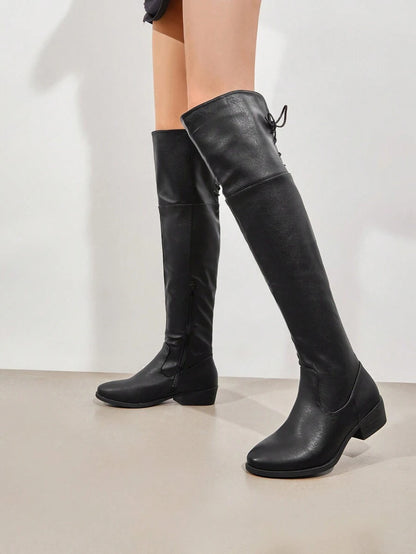 Women's Over The Knee High Low Block Heel Riding Boots Autumn & Winter Fashionable Comfortable Boots Mensa