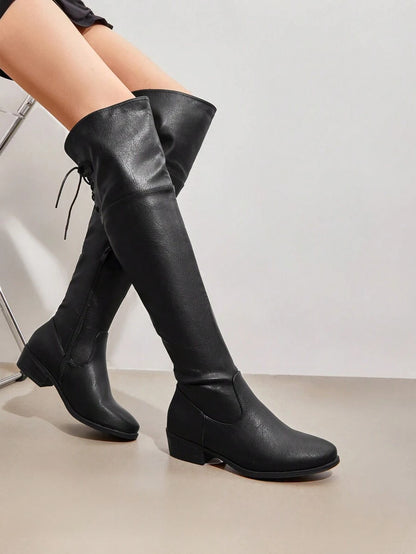 Women's Over The Knee High Low Block Heel Riding Boots Autumn & Winter Fashionable Comfortable Boots Mensa