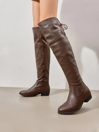 Women's Over The Knee High Low Block Heel Riding Boots Autumn & Winter Fashionable Comfortable Boots Mensa