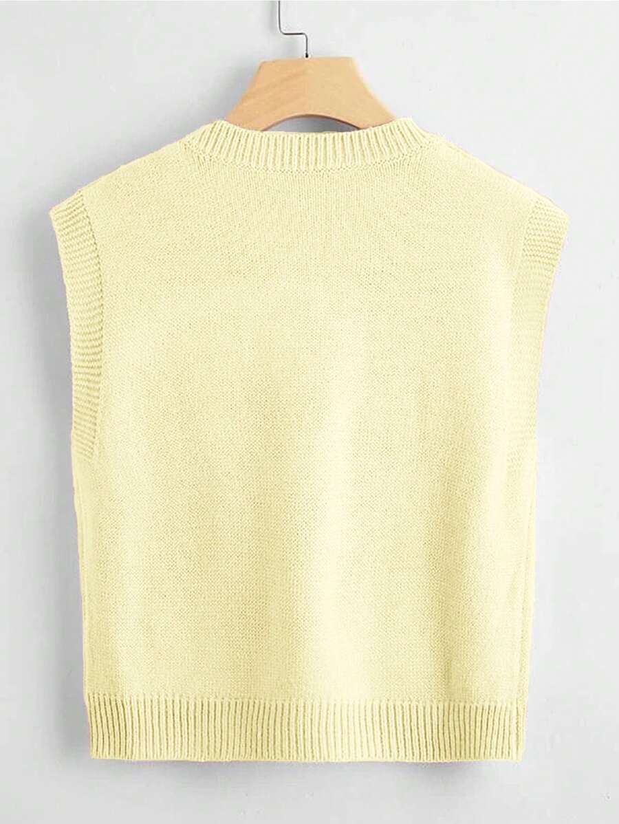 Marisa Fine Knit V-Neck Sleeveless Sweater Vest - Redwood