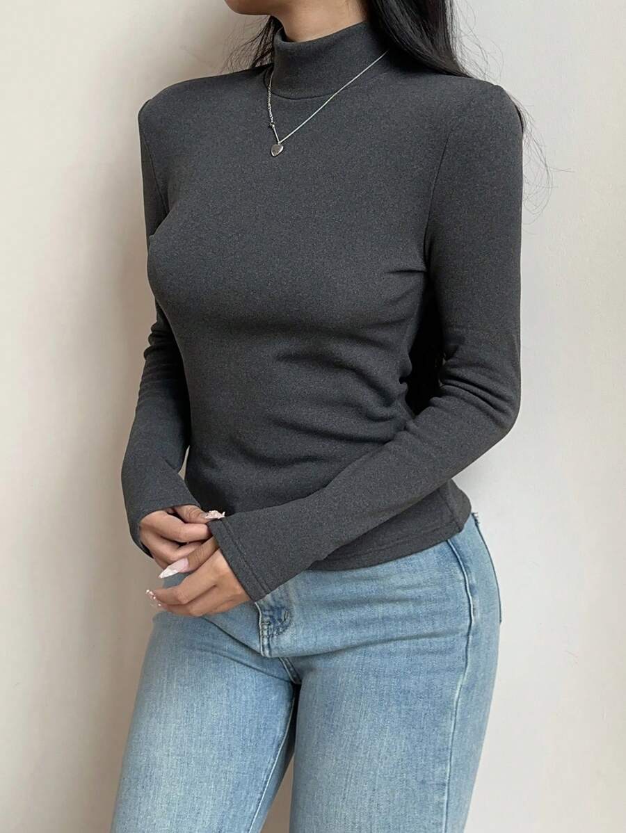 Aberdeen Fleece Lined Thermal Mock Neck Fitted Top