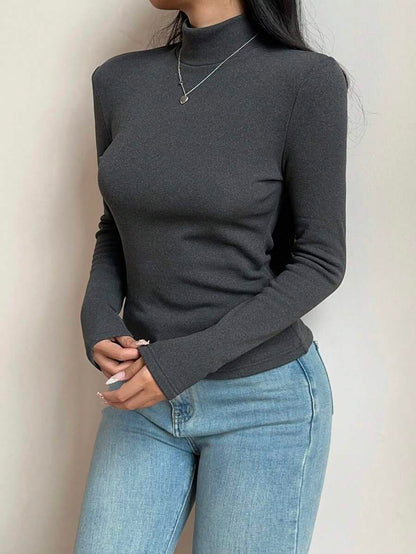 Aberdeen Fleece Lined Thermal Mock Neck Fitted Top