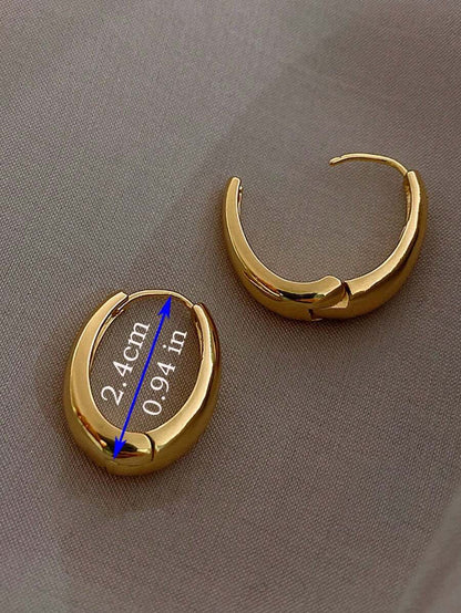Women's Chunky Gold Hoop Earrings, Water Drop, Twisted and Pavé U-Shaped Minimalist Statement Earrings