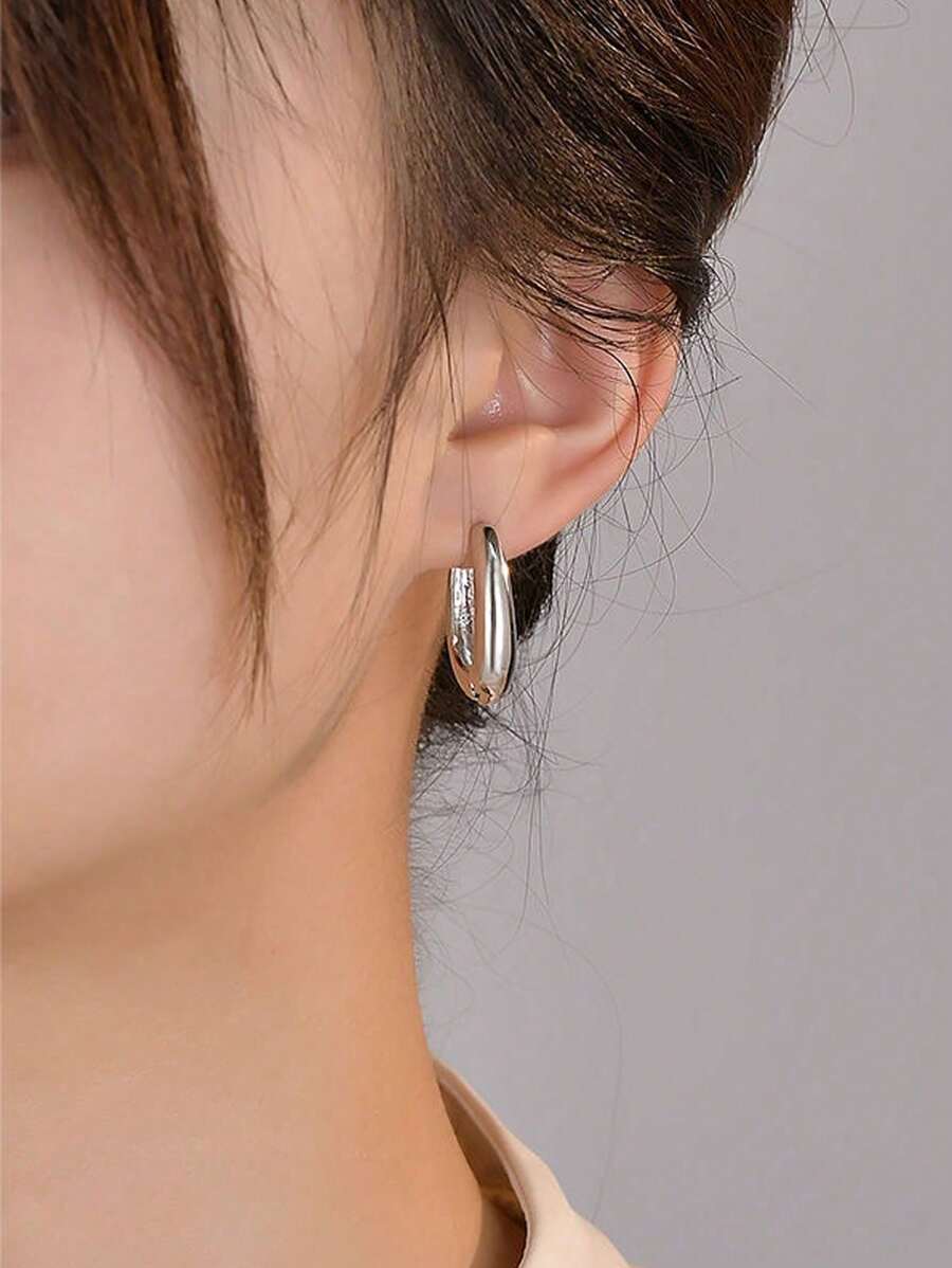 Women's Chunky Gold Hoop Earrings, Water Drop, Twisted and Pavé U-Shaped Minimalist Statement Earrings