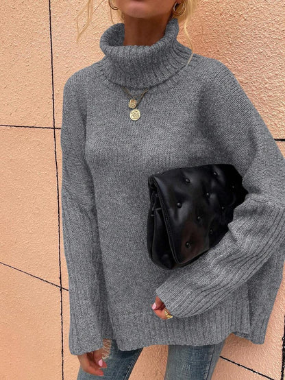 Alesund Oversized Turtleneck Batwing Sleeve Sweater