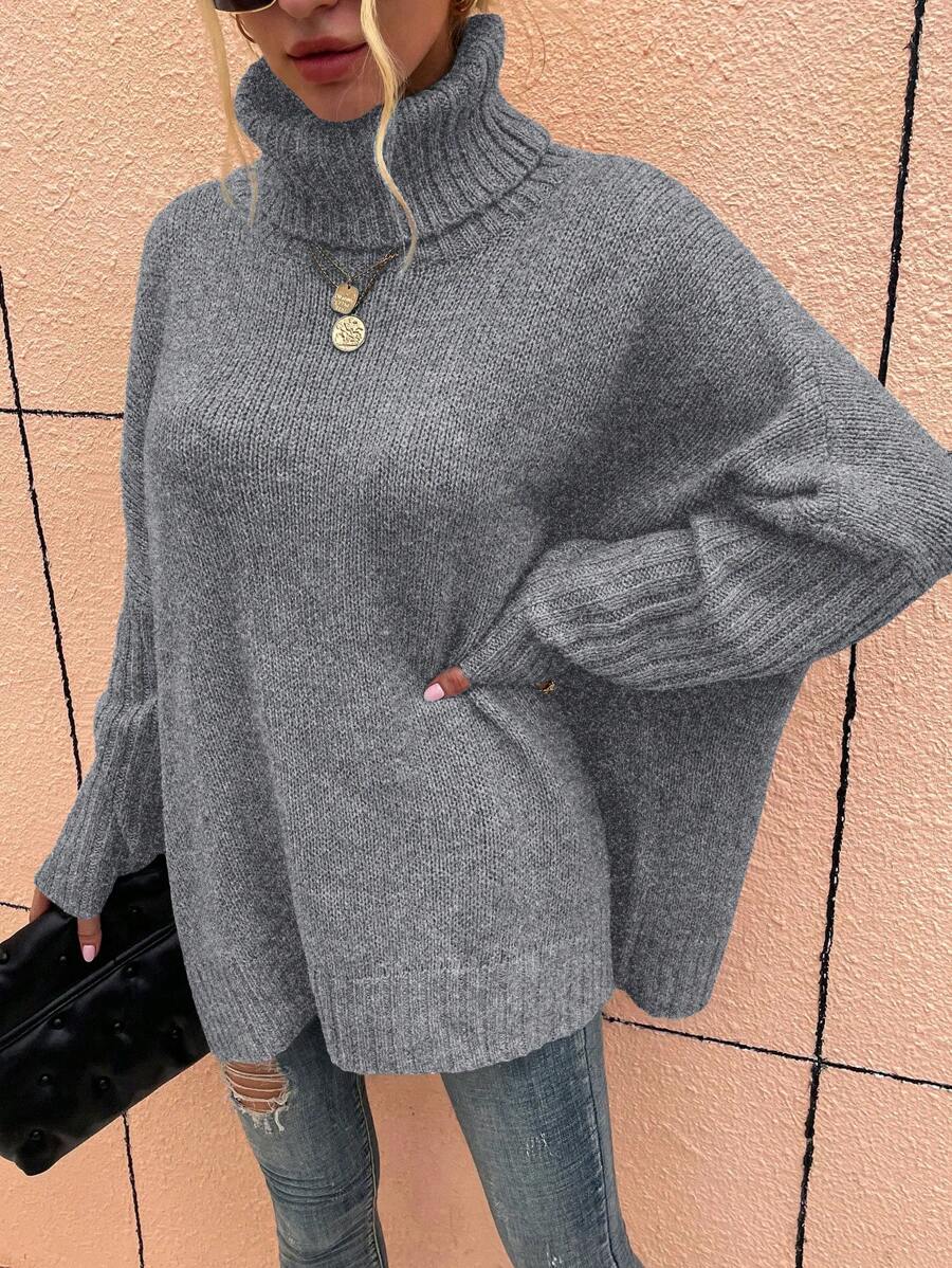 Alesund Oversized Turtleneck Batwing Sleeve Sweater