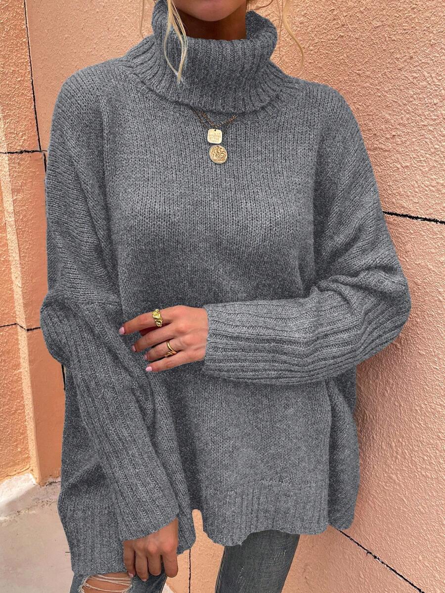 Alesund Oversized Turtleneck Batwing Sleeve Sweater