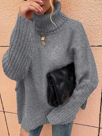 Alesund Oversized Turtleneck Batwing Sleeve Sweater