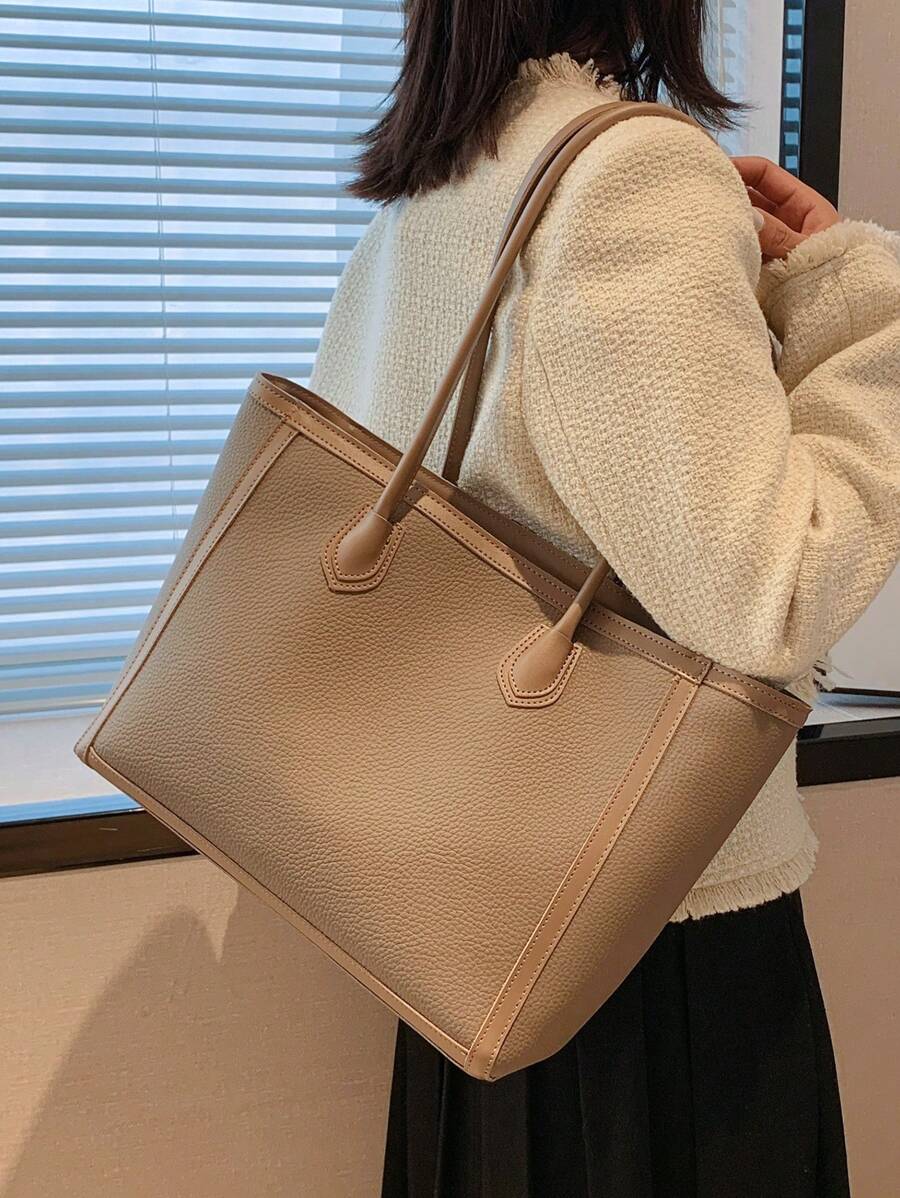 Tartu Large Faux Leather Shoulder Tote Bag